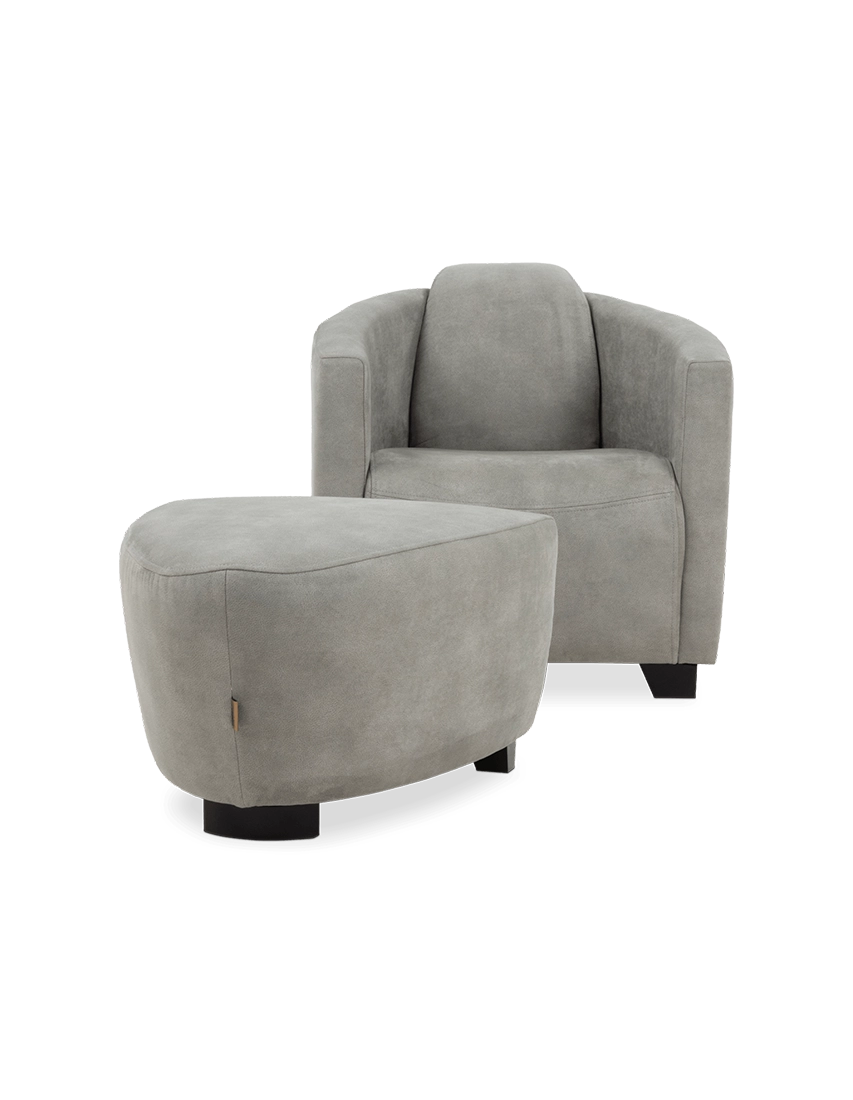 Living - Armchairs & Recliners - Chair with Pouf set